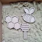 Houten mini vulvormen set de bij