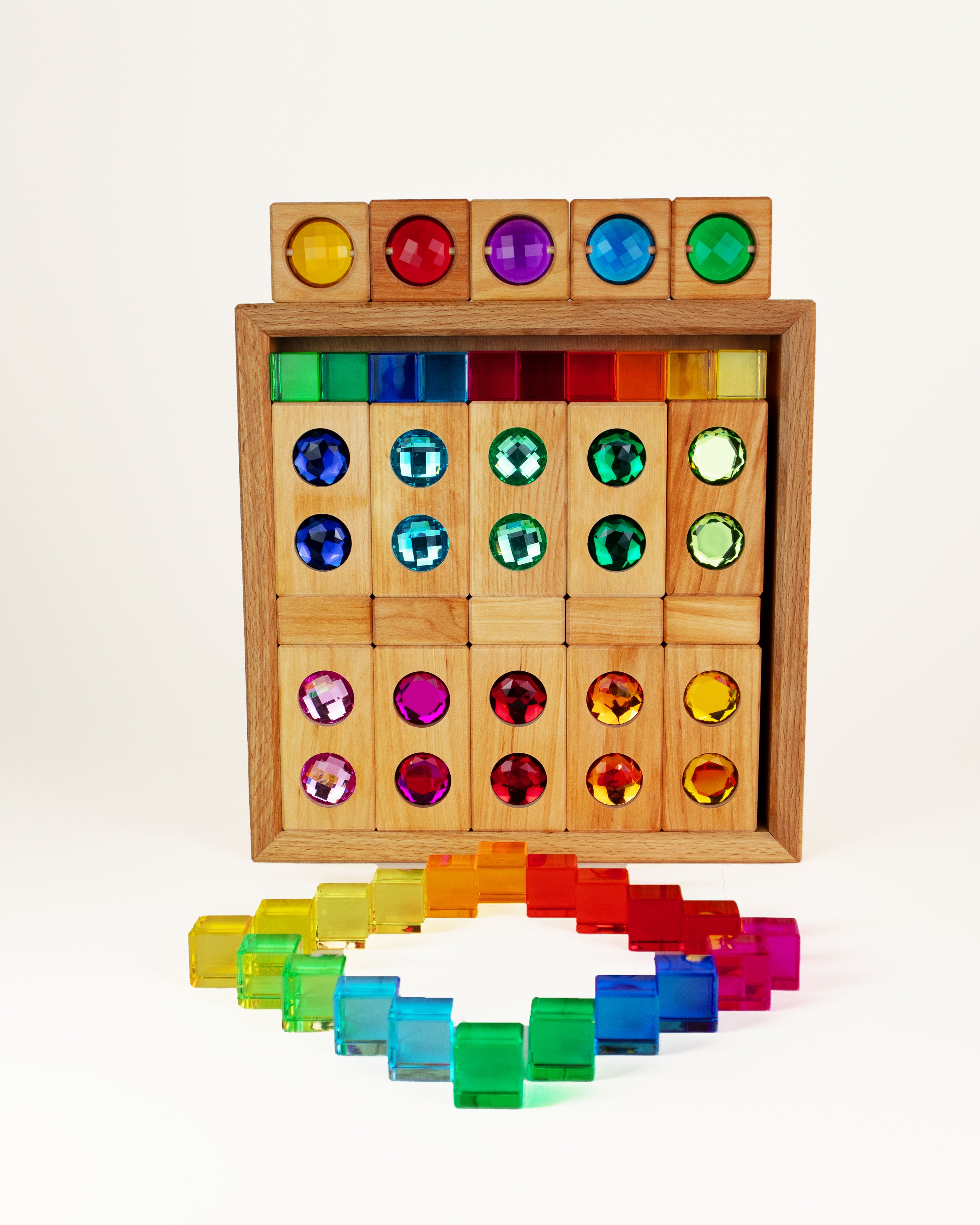 0152 Small Colour Track with Lucent Cubes 45 Pieces