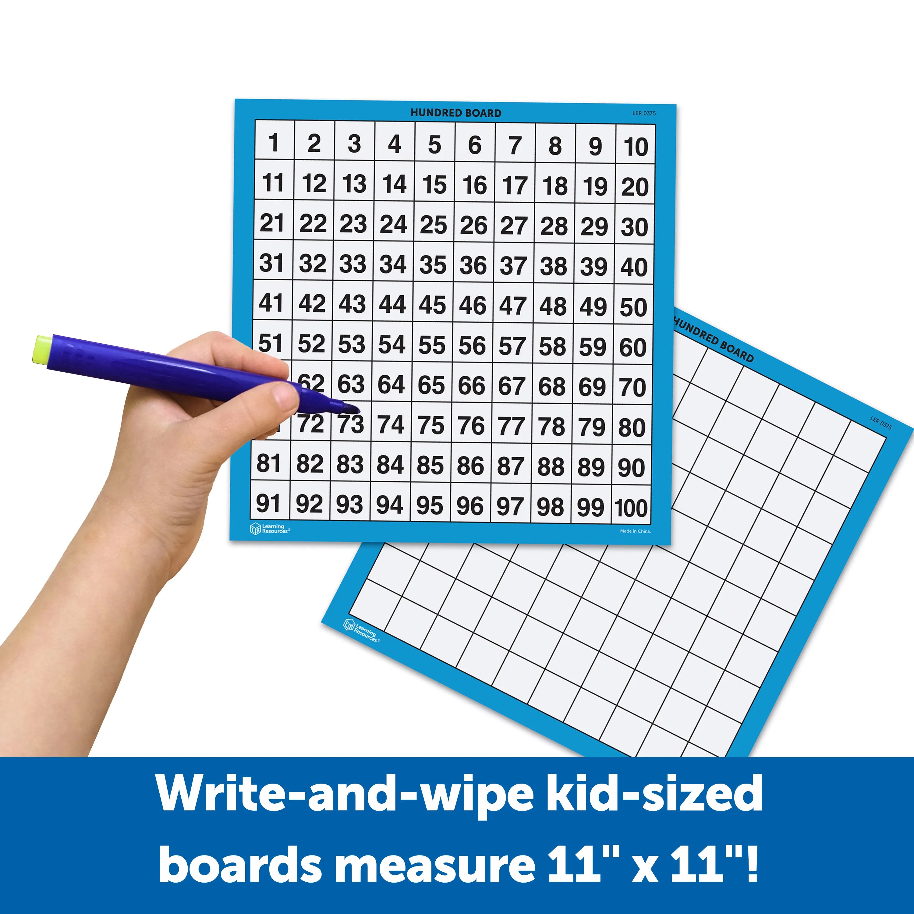 Laminated Hundred Boards, Set of 10