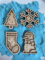 Houten mini vulvormen set winter