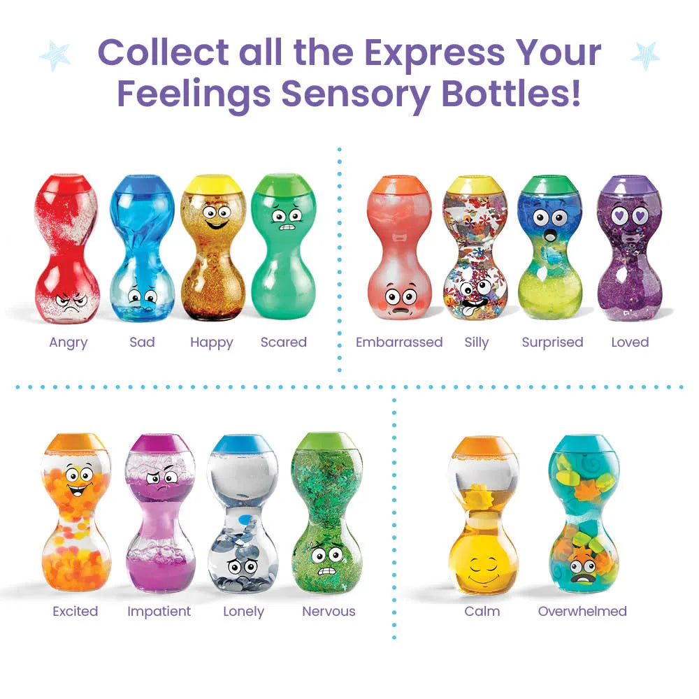 Express Your Feelings® Sensory Bottles - Embarrassed, Silly, Surprised, and Loved