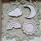 Mini vulvormen set het weer