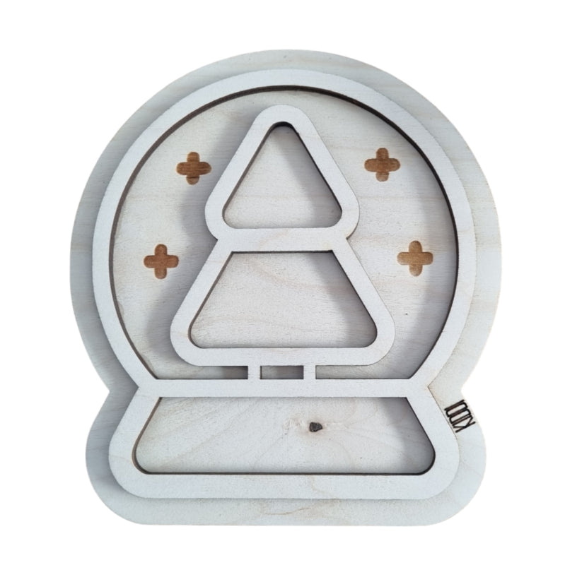 Houten vulvorm snowglobe