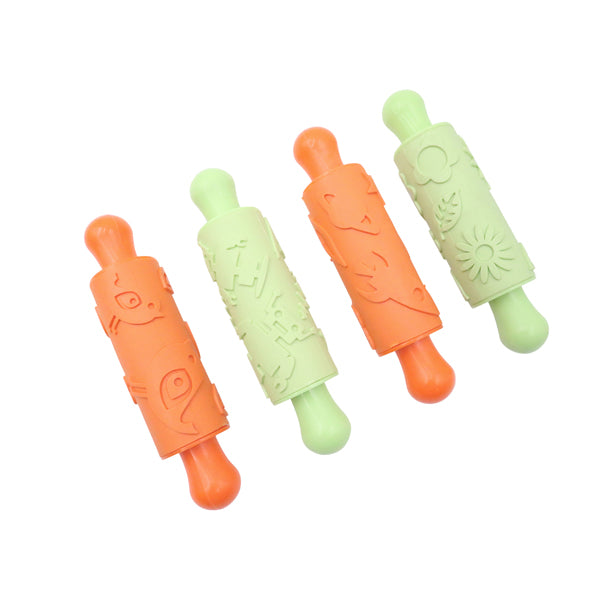 Rubber deegrollers retro 4 stuks