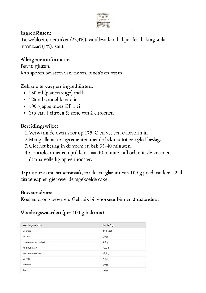 The Mini Bakery Colette’s Bakmix – Limited Edition Citroen Maanzaadcake