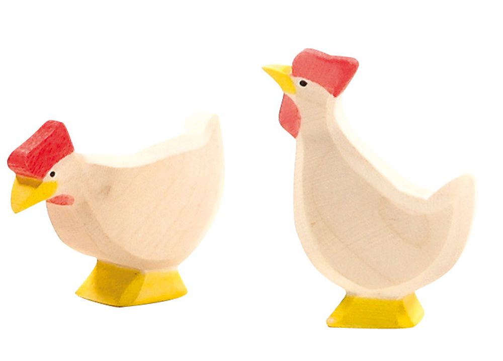 Witte hen staand