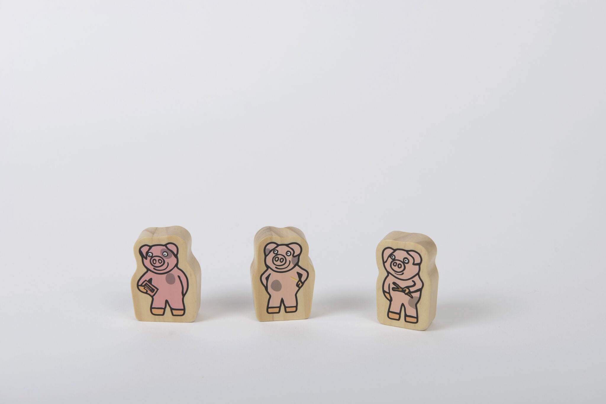 Wooden Characters Drie biggetjes