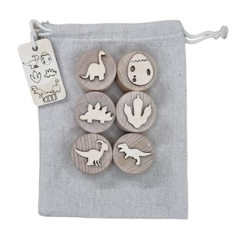 Houten stempelset Dino