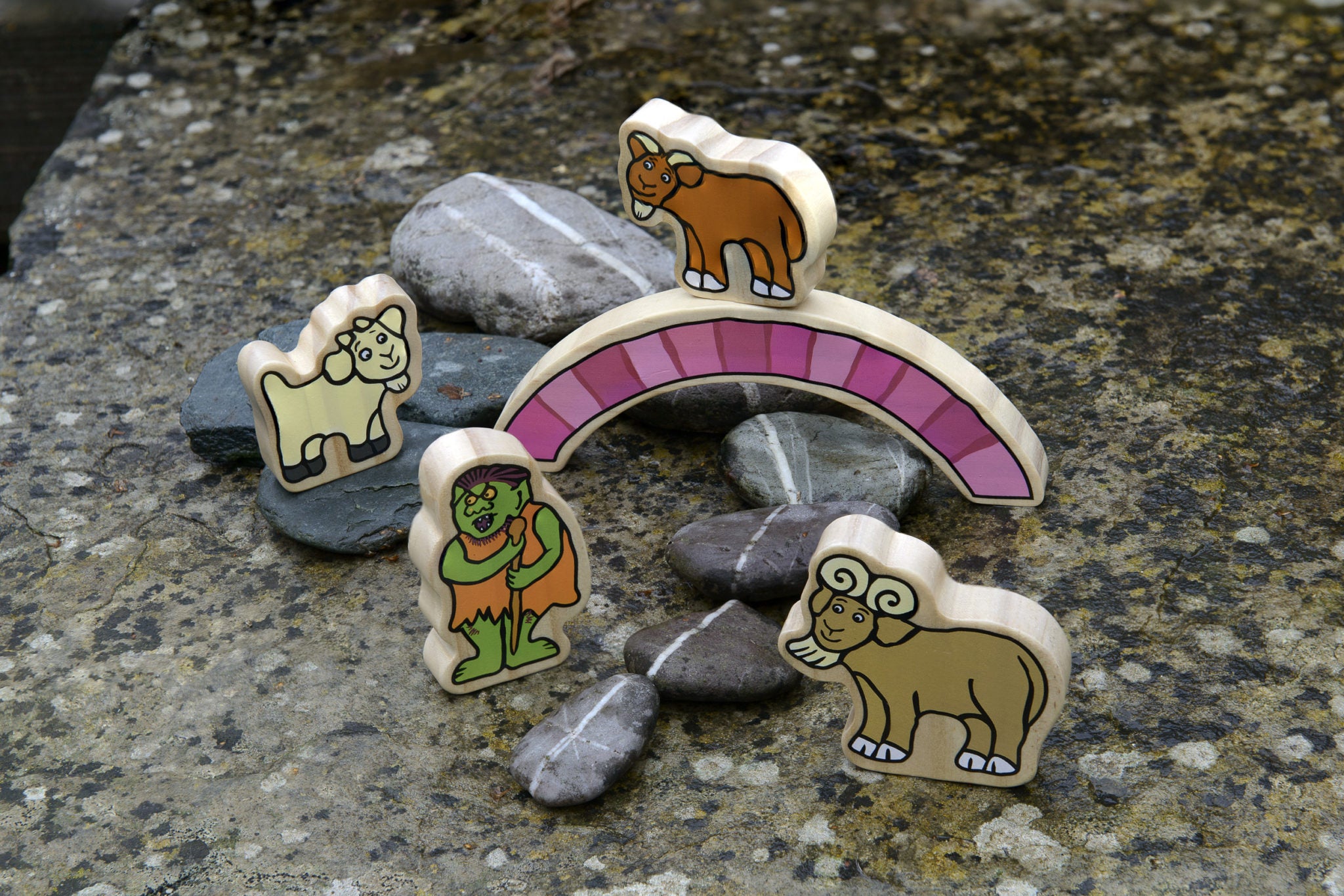 Wooden Characters The Billy Goats Gruff