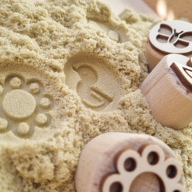 Houten stempelset voorjaar