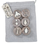 Houten stempelset insecten