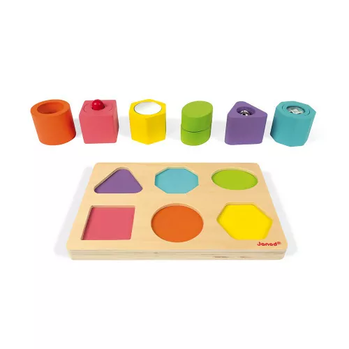 Wood Shapes & Sounds 6-Block Puzzle