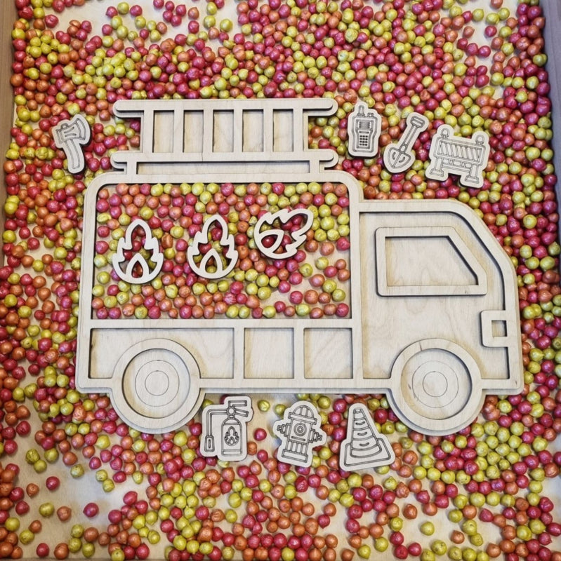 Vulvorm / speel tray 'de brandweer'