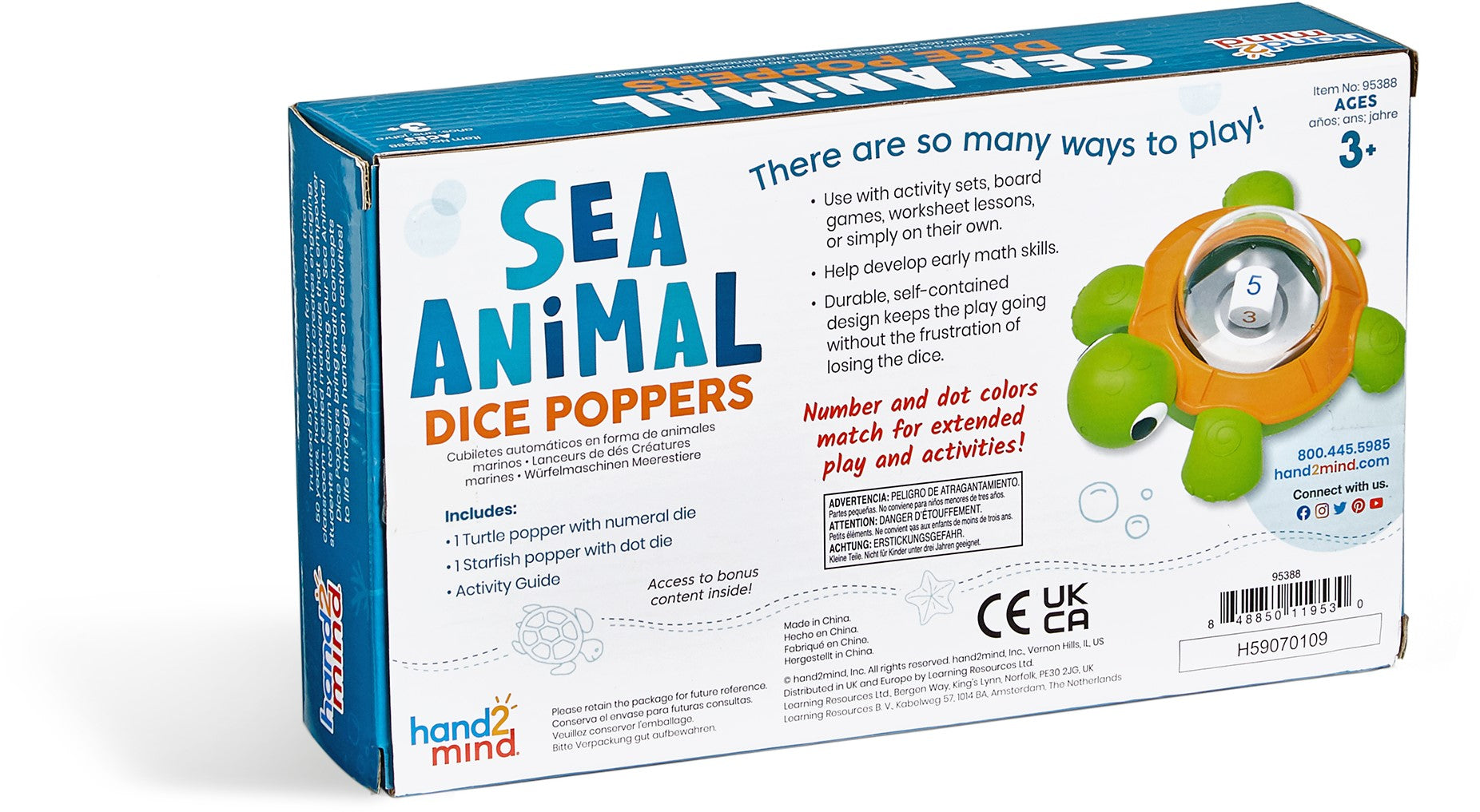 Dobbelsteen poppers van zeedieren