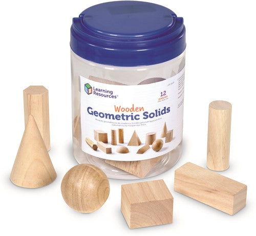 Wooden Geometric Solids, Set of 12