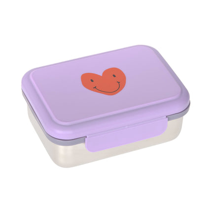 Lässig lunchbox RVS Little Gang heart lilac