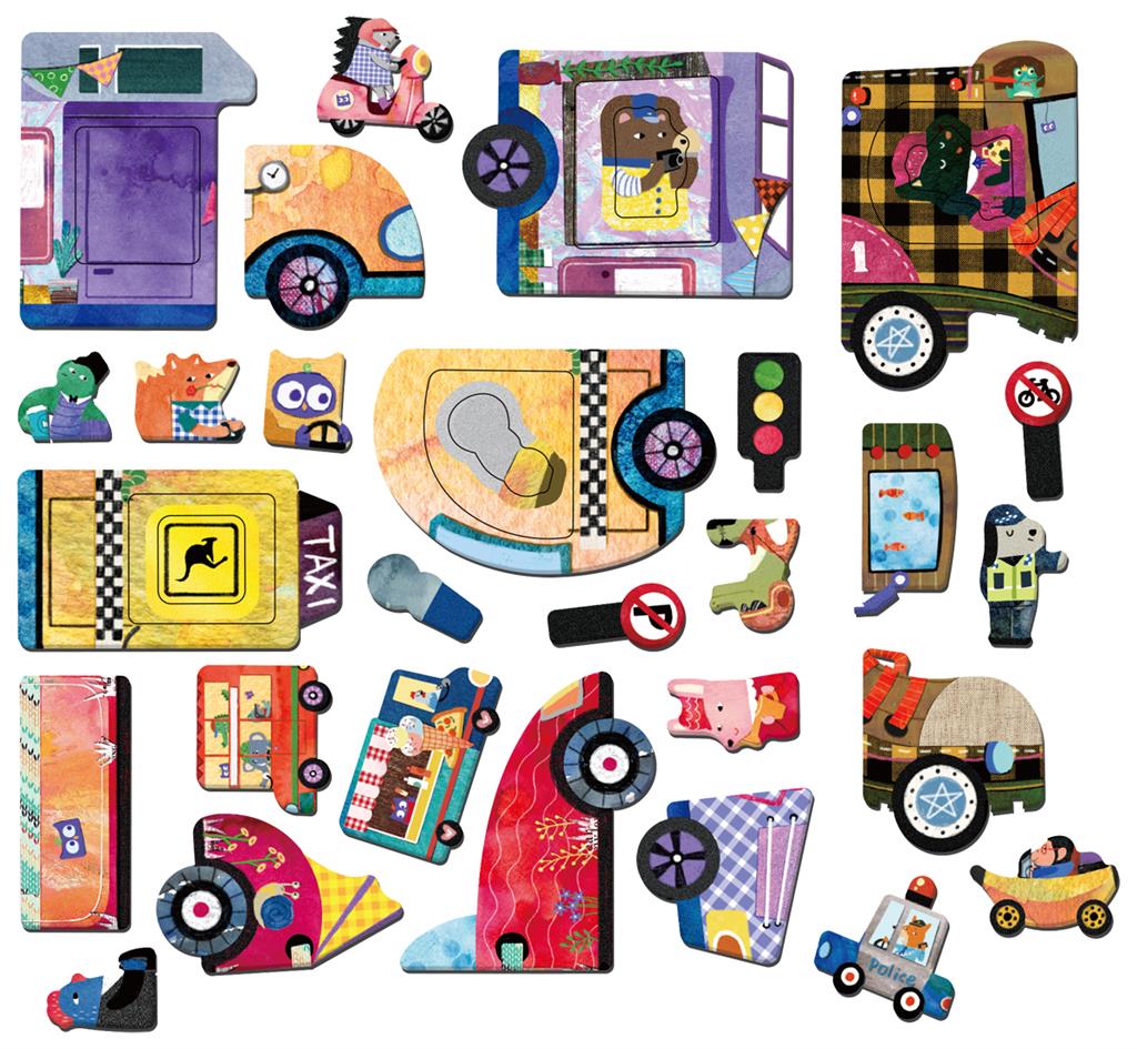 MierEdu Magnetische puzzeldoos voertuigen