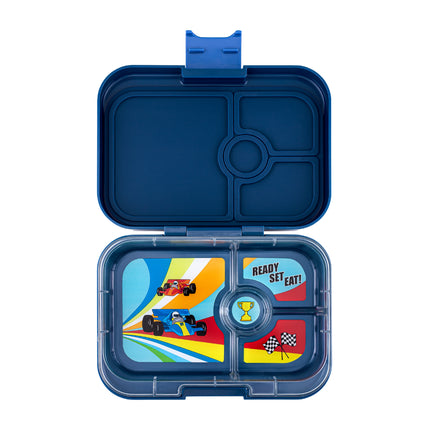 Yumbox Panino 4 vakken Monte Carlo Blue / Race cars tray