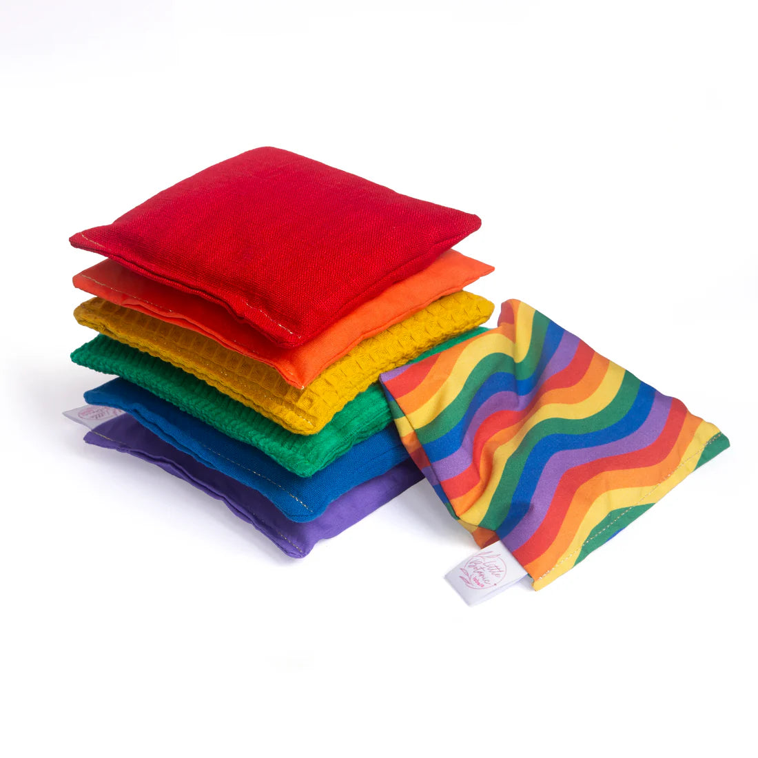 Sensorische pittenzakjes  Regenboog set van 6 & Waves