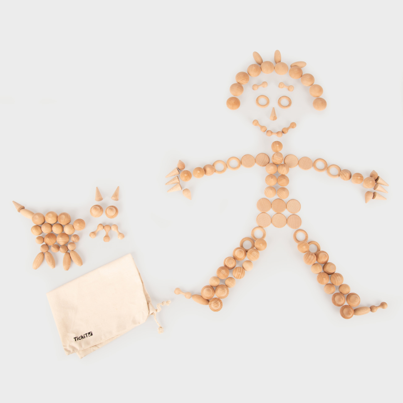 Houten ontdekschat naturel - 120 stuks