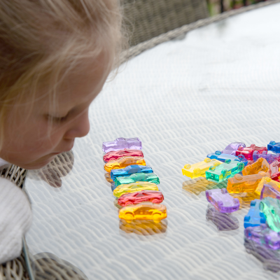 Transparante Kleurrijke Auto's - Set van 72
