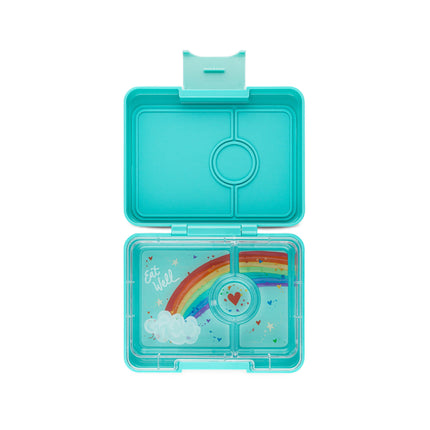 Yumbox Snack 3 vakken Misty Aqua / rainbow tray