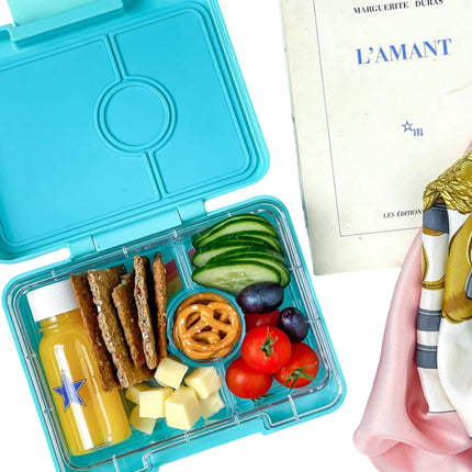 Yumbox Snack 3 vakken Misty Aqua / rainbow tray