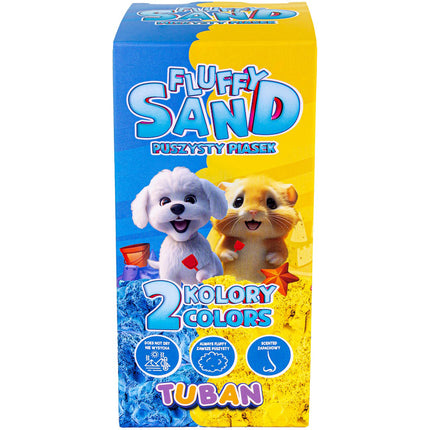 Tuban fluffy zand blauw en geel 2x70g