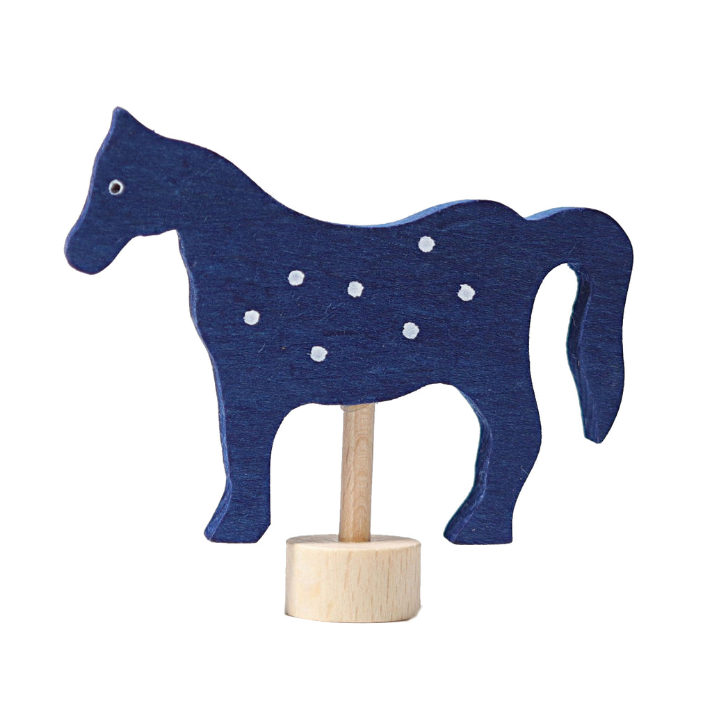 Grimm`s houten steker blauw paard