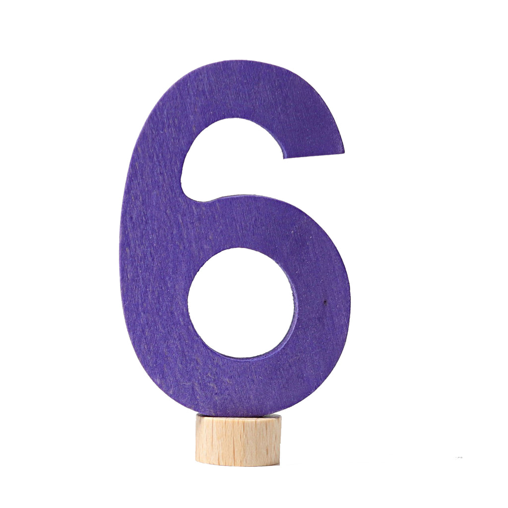 Grimm`s houten steker cijfer 6