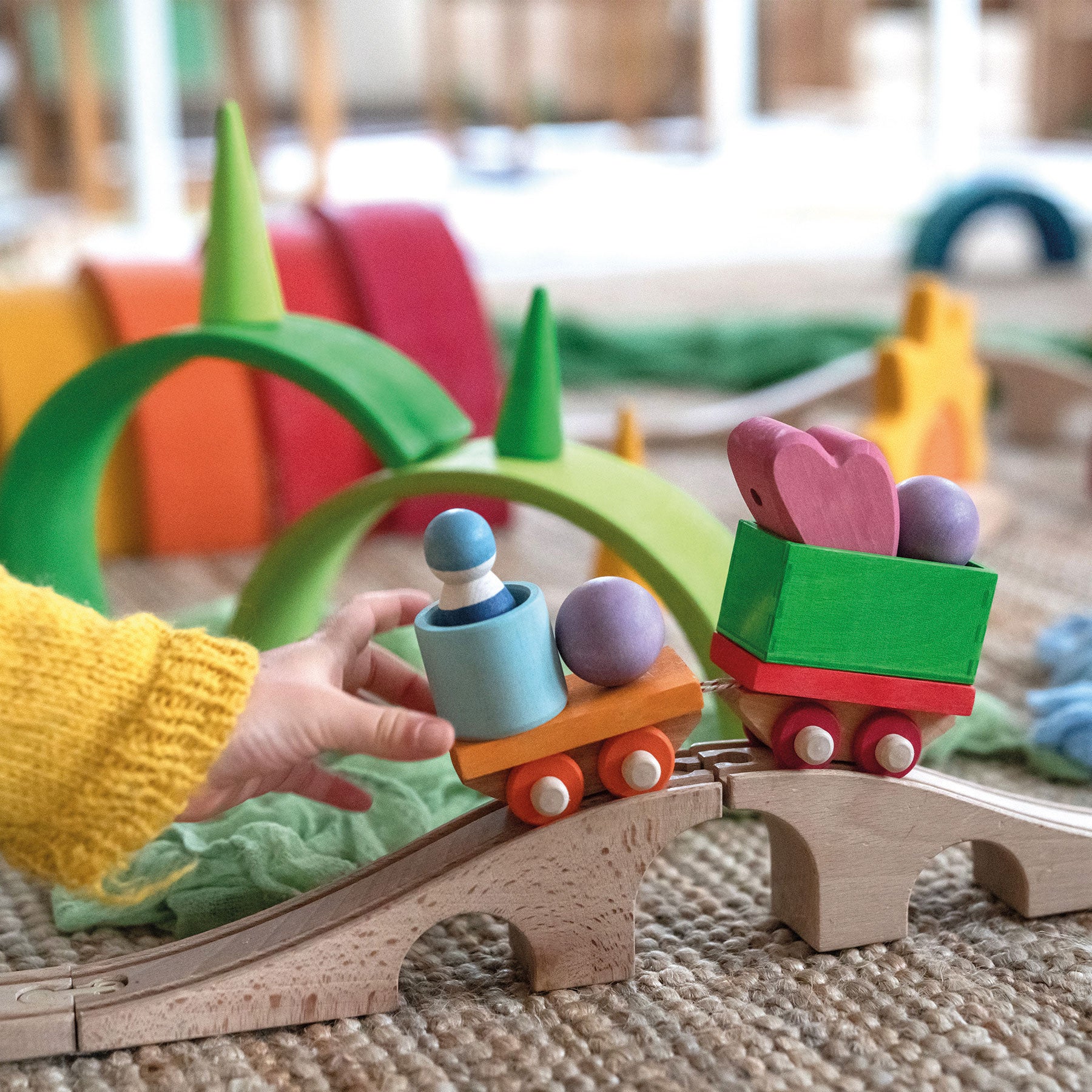 Grimm`s bouwset houten trein