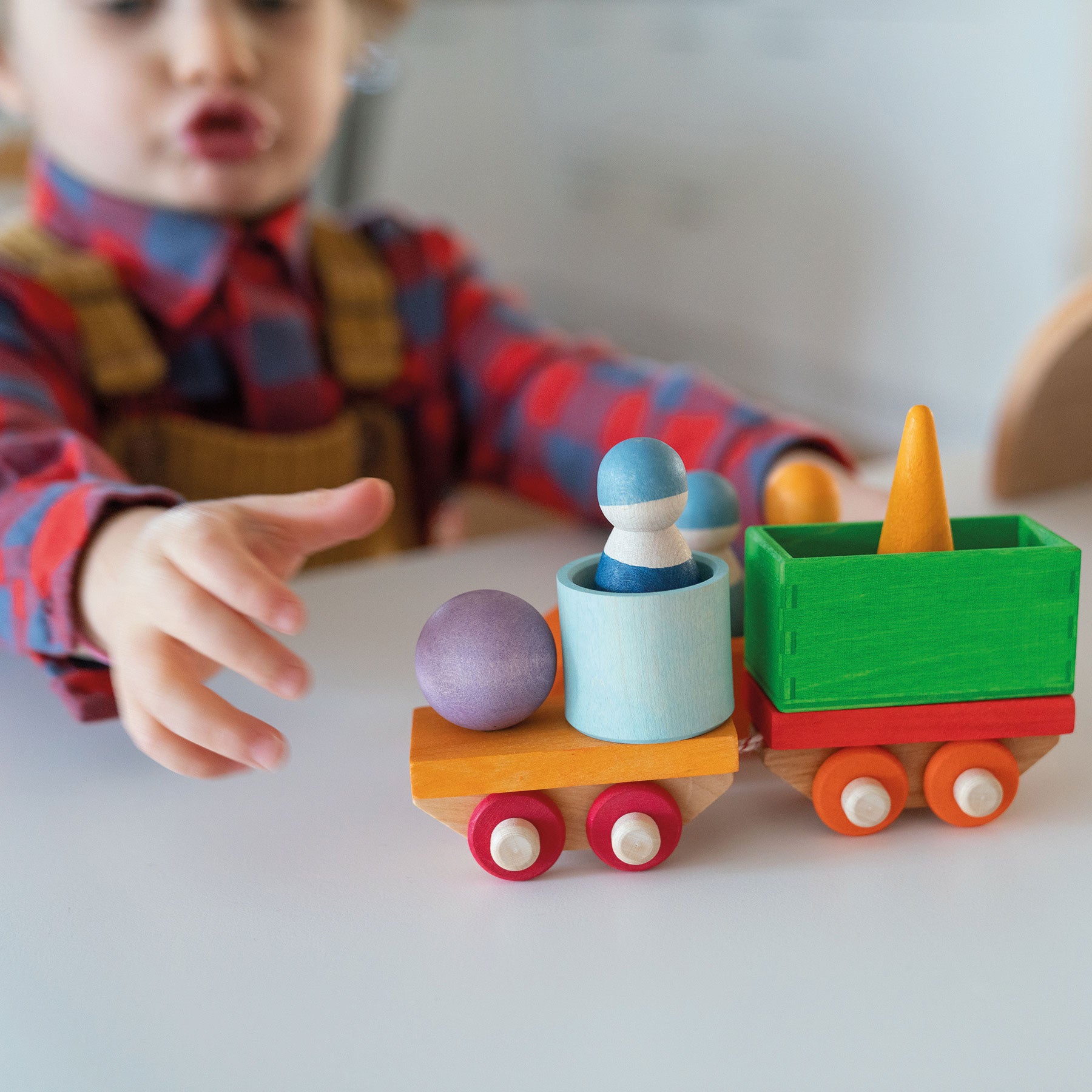 Grimm`s bouwset houten trein