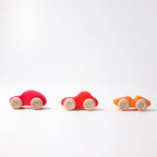 Grimm`s 6 houten auto`s in regenboogkleuren