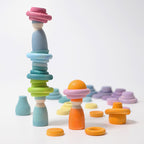 Grimm`s 24 houten ringen in pastelkleuren
