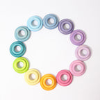 Grimm`s 24 houten ringen in pastelkleuren