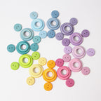 Grimm`s 24 houten ringen in pastelkleuren