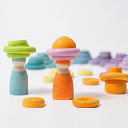 Grimm`s 24 houten ringen in pastelkleuren