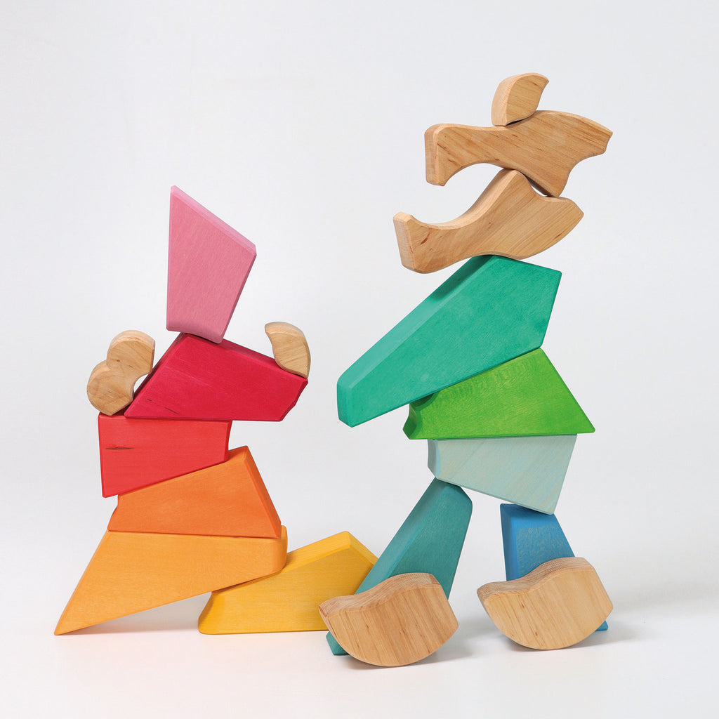 Grimm`s houten blokkenset regenboog leeuw