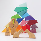 Grimm`s houten blokkenset regenboog leeuw