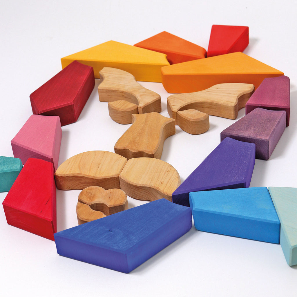 Grimm`s houten blokkenset regenboog leeuw