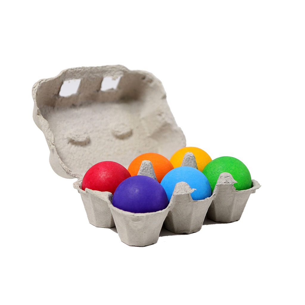 6 houten ballen