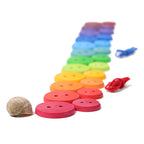 Grimm`s grote houten knopen in regenboogkleuren