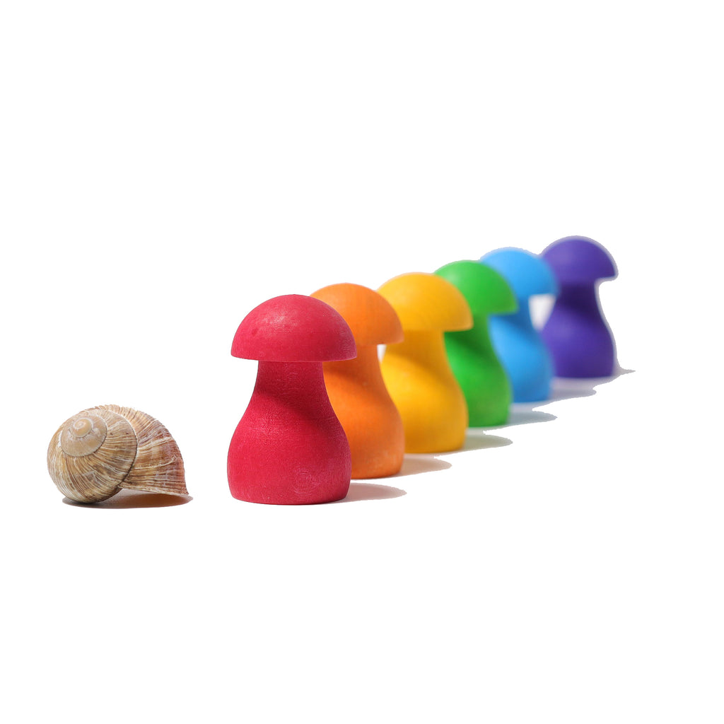 Grimm`s paddenstoelen in regenboogkleuren