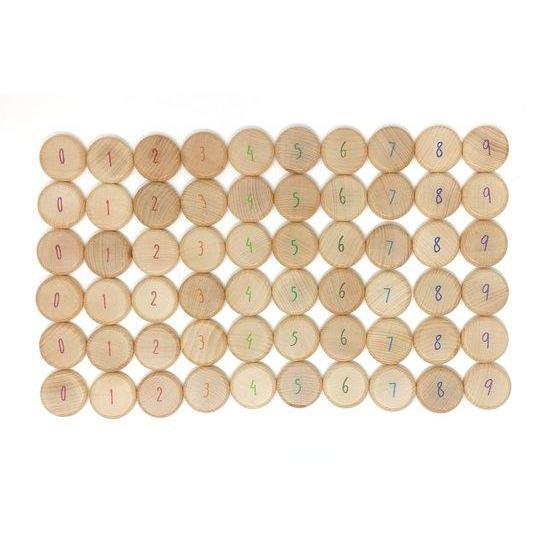Grapat 60 houten munten om te tellen