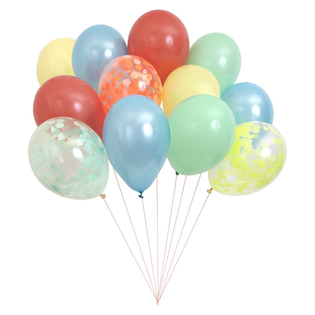 Meri Meri set van 12 ballonnen multikleuren