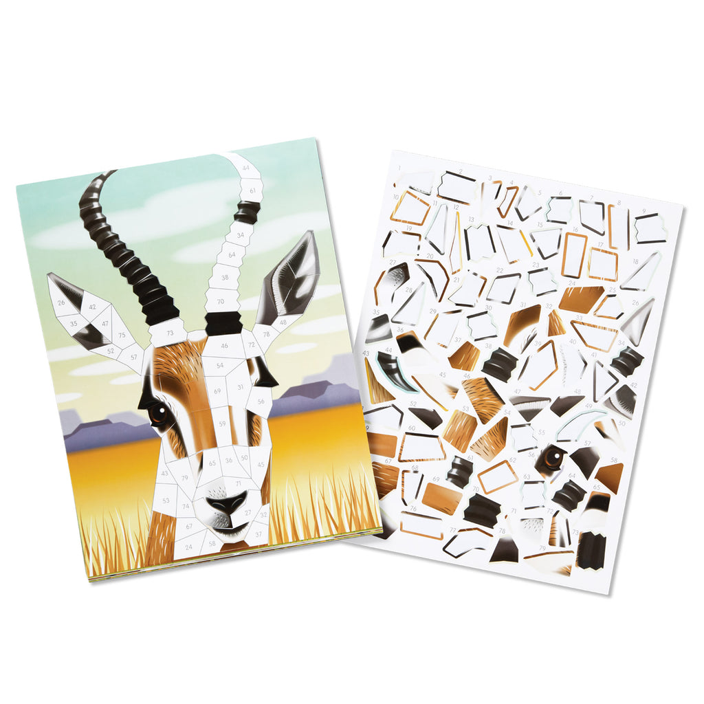 Melissa & Doug Mosaic stickerpad safari voorbeeld gnoe