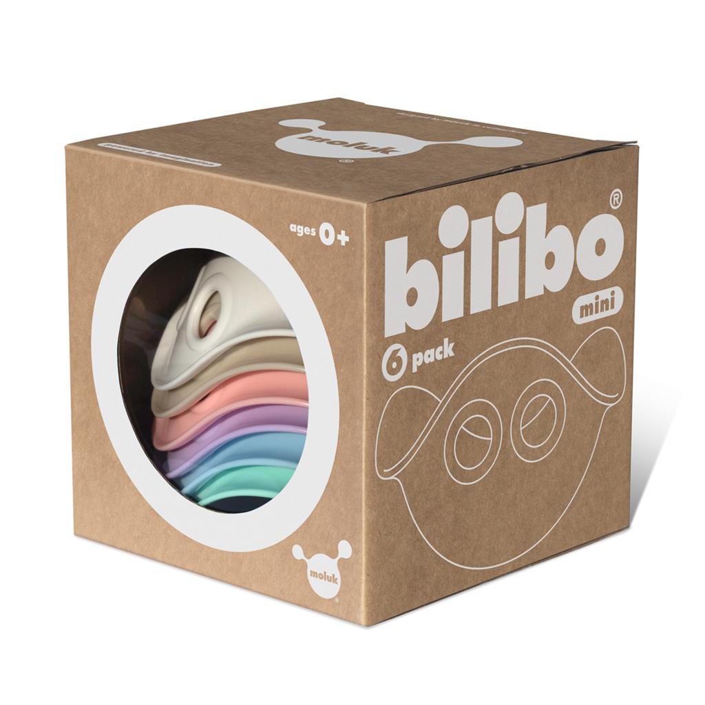 Moluk set van 6 mini Bilibo's pastel
