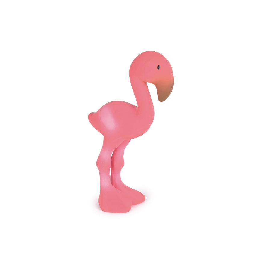 Tikiri Bijt- en knijpspeelgoed roze flamingo