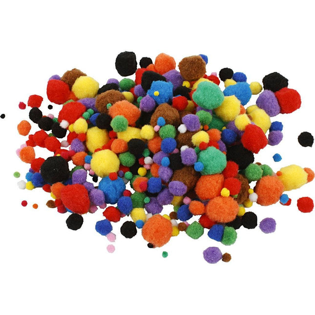 Pompoms multi kleuren 42 gram