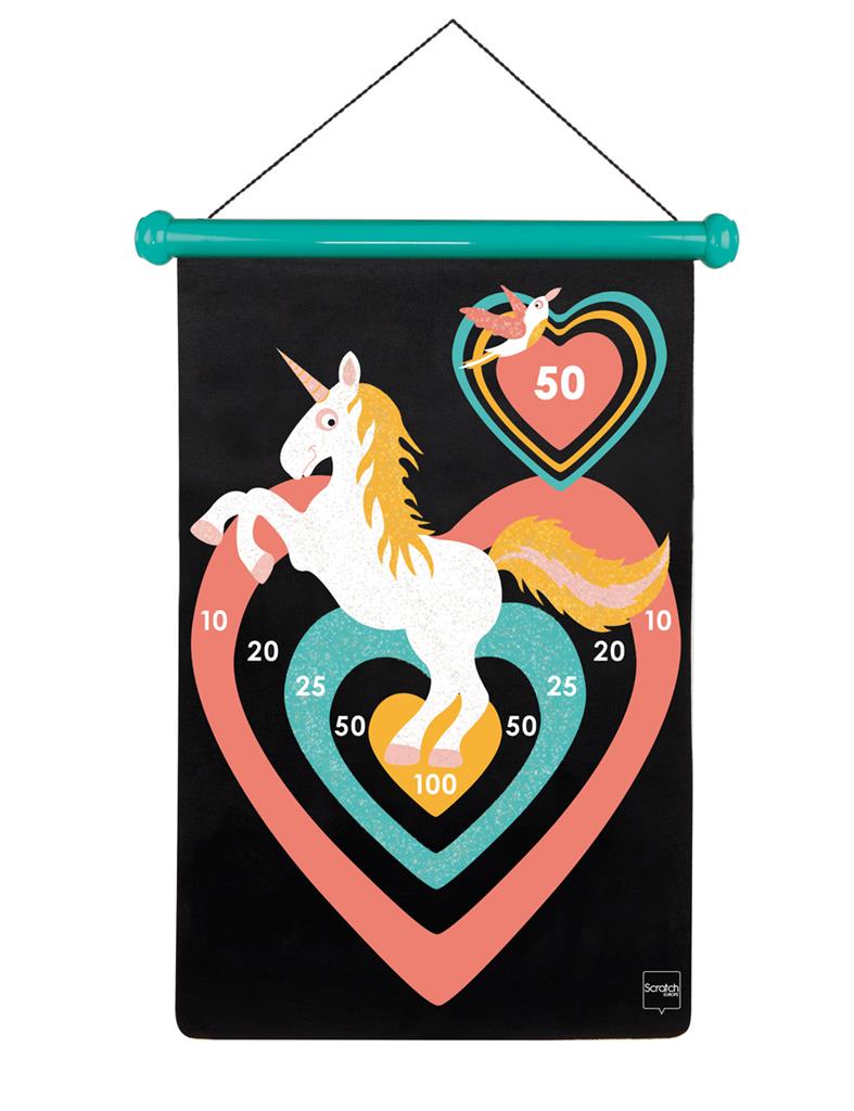 Scratch magnetische darts eenhoorn met glitter